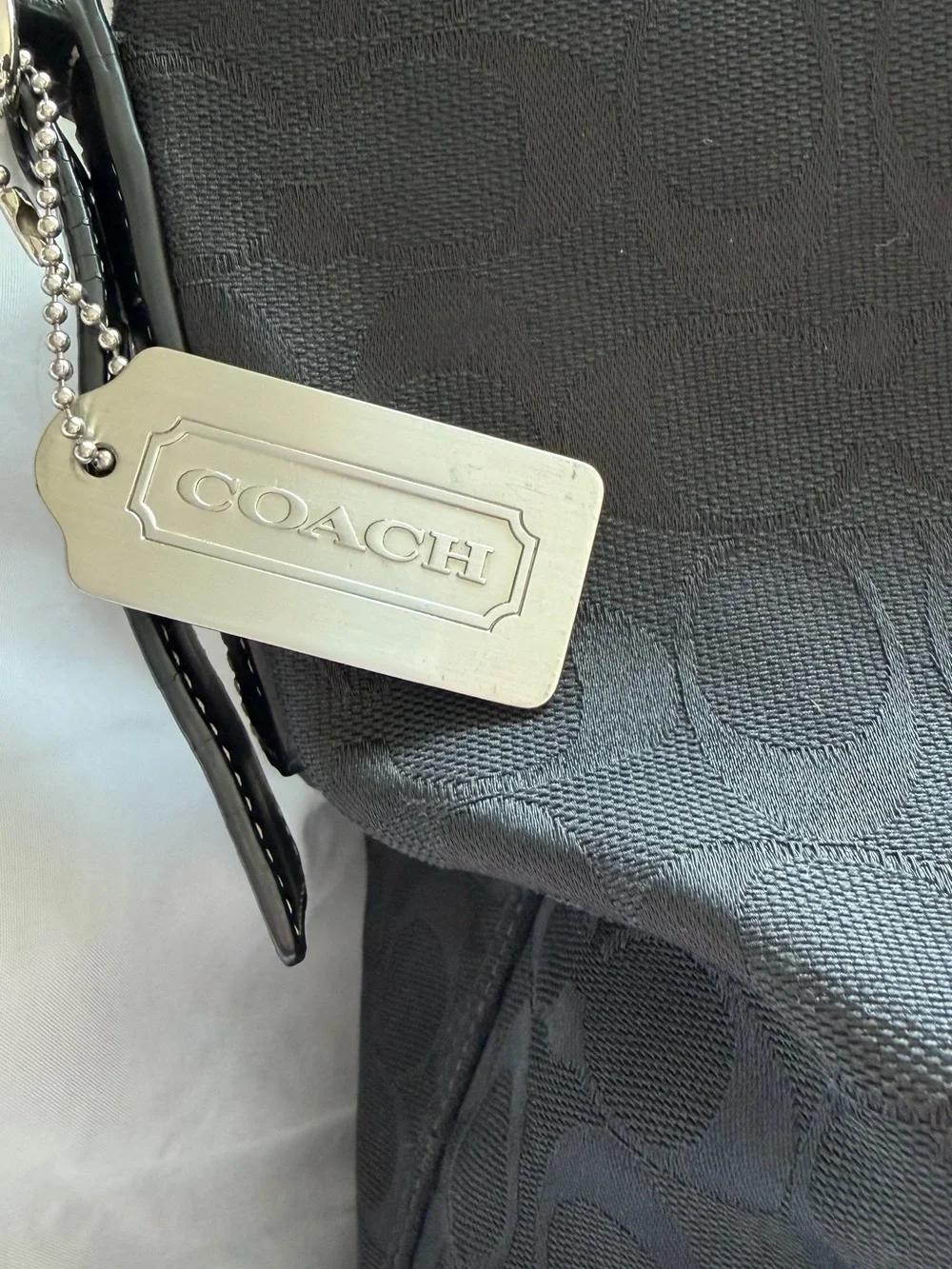 Coach Black Signature Jacquard Bucket Shoulder Bag